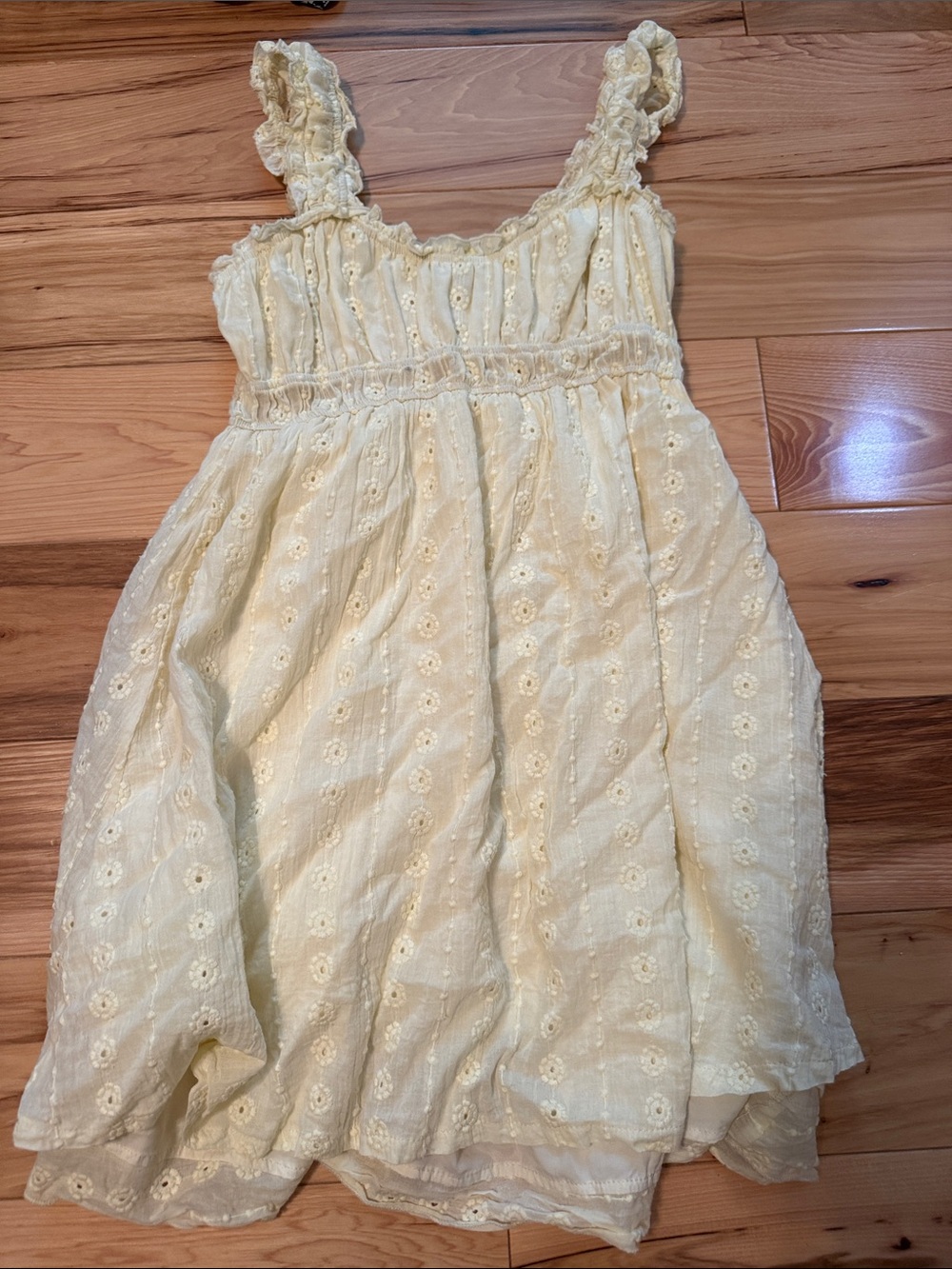 Butter Yellow Eyelet Sundress